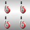 Service Caster 4 Inch 316SS Red Polyurethane Swivel 3/4 Inch Expanding Stem Caster Set SCC SCC-SS316EX20S414-PPUB-RED-34-4 - alternate 1